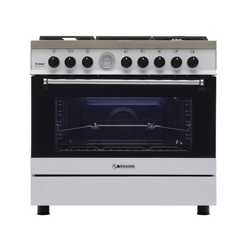 اجاق گاز 5 شعله فر دار سفید والنتینو ساباف SGC5-6122N